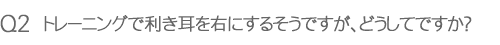 トレーニングで利き耳を右にするそうですが、どうしてですか?