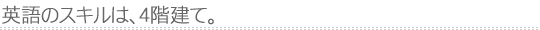 英語のスキルは、4階建て。